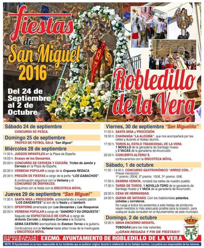 Fiestas de San Miguel 2016 Robledillo de la Vera